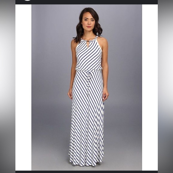 Calvin Klein Stripe Keyhole Maxi Dress size M - Picture 1 of 10